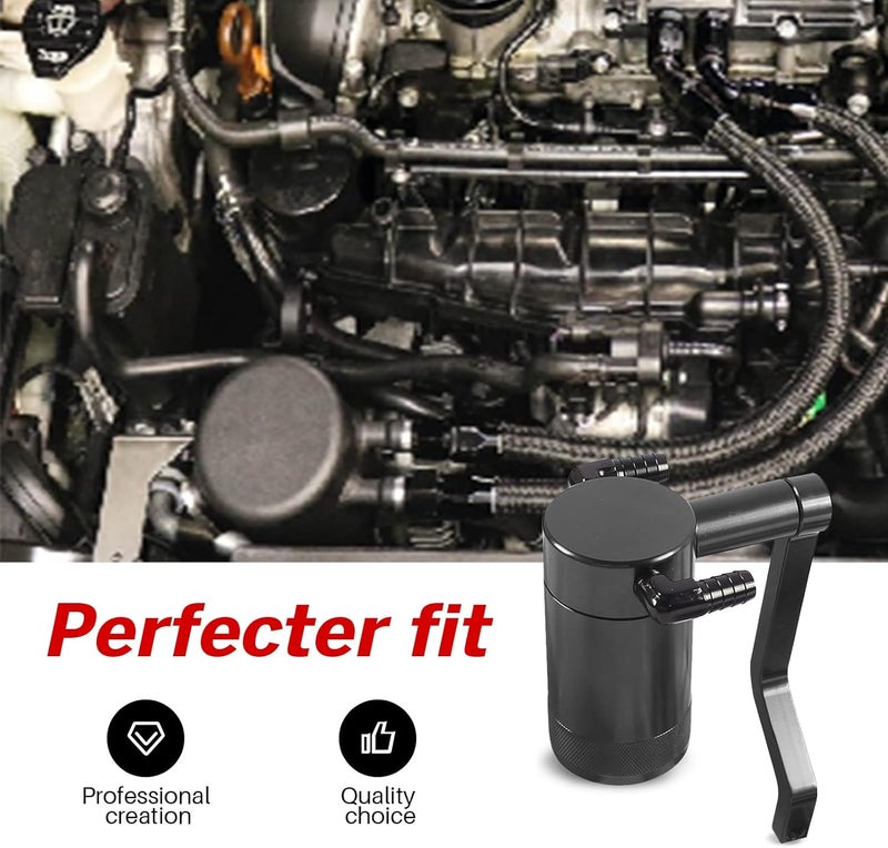 POSENG Billet Catch Can Air Oil Separator Z-Bracket Technology Compatible with Chrysler Dodge Charger Challenger 2011-2021 6.4 L Black - Image 3